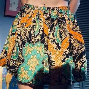 millau patterned pleated skirt
